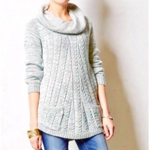 Anthropologie Guinevere cable cowl neck sweater